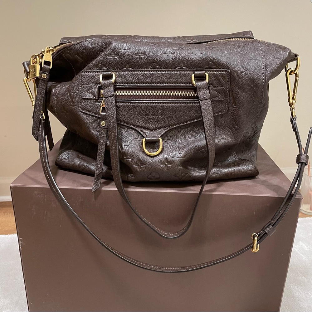 Authentic Louis Vuitton Lumineuse PM empriente monogram leather brown GUC